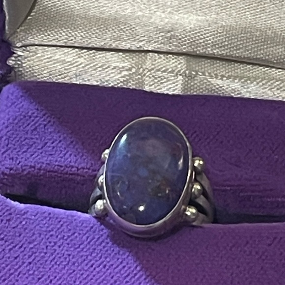 Sterling silver RB 925 Running Bear Southwestern Native American Sugalite ring - Picture 8 of 11